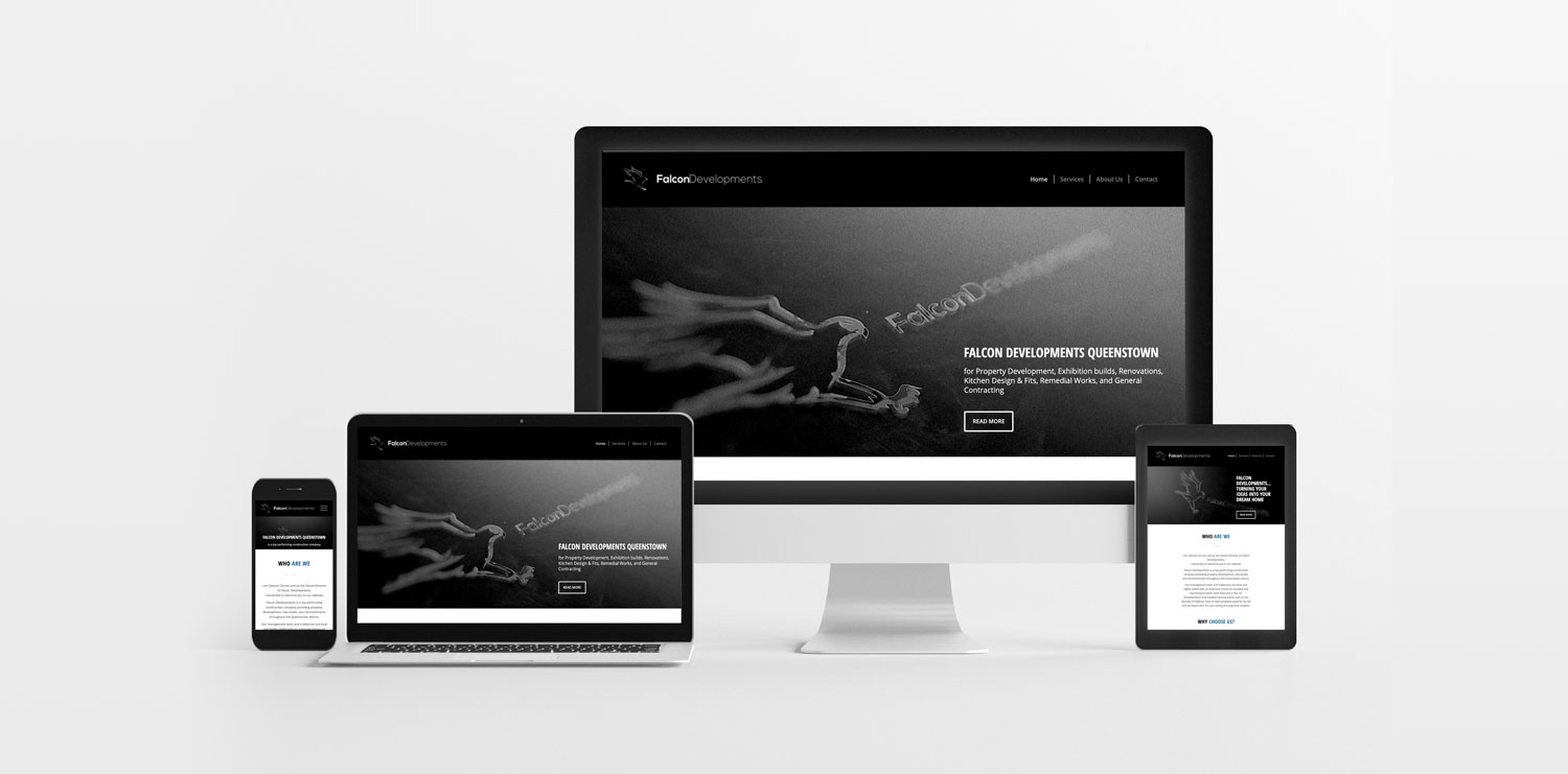 Showcase of Falcon Developments Queenstown Website Design